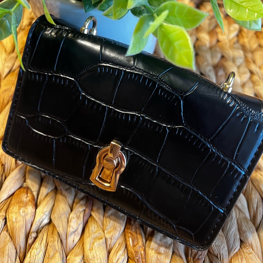 Crocodile Pleather Mini Purse